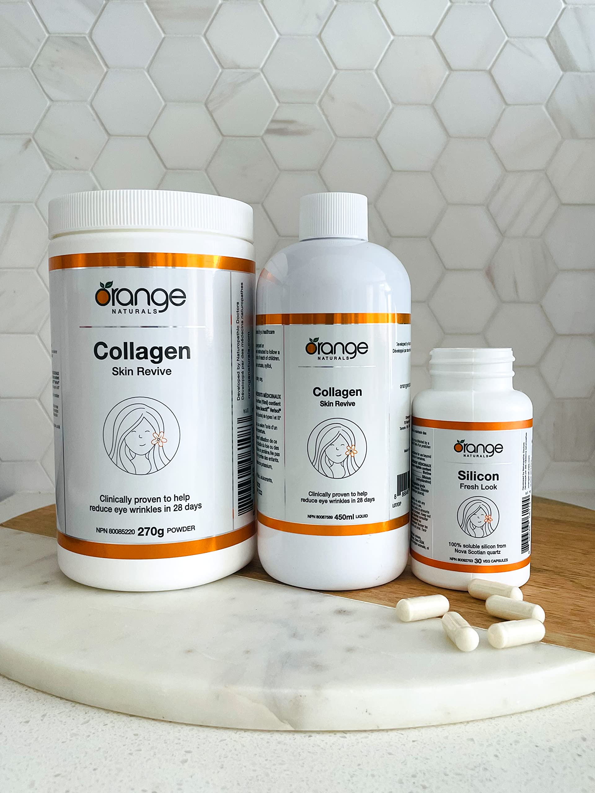 Orange Naturals - Silicon + Biotin Fresh Look 30 Capsules 30-Day Supply - Enhanced Formula for Vibrant Appearance, Hair & Nail Strength, Essential Silica & Biotin Complex, Vegan, Non-GMO & Gluten-Free