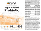 Orange Naturals Rapid Restore Probiotic 50 Billion CFU, 60 Veg Caps 60-Day Supply - 14 Strains, Lactobacillus Rhamnosus & Bifidobacterium Longum, Supports for Digestion, Gut Flora & Overall Wellness