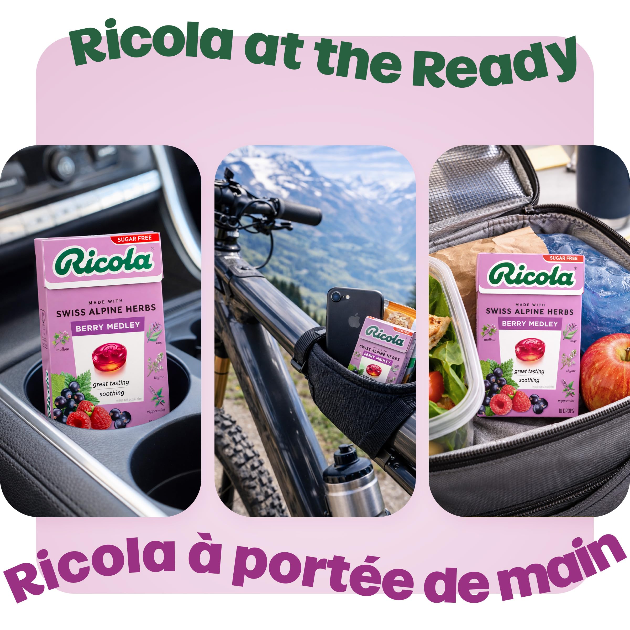 Ricola Berry Medley Herbal Cough Drops with Swiss Alpine Herbs and Low Menthol for Everyday Throat and Voice Care - 18 Count - Throat Lozenges with Low Sugar
