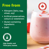 Organika All-in-One Plant Protein Powder – Strawberry – 22g Protein, 15 Vitamins & Minerals, 5 Billion CFU Probiotics, 1g Prebiotic Fibre, 0g Sugar – Complete Nutrient Source, Easy to Digest – 640g