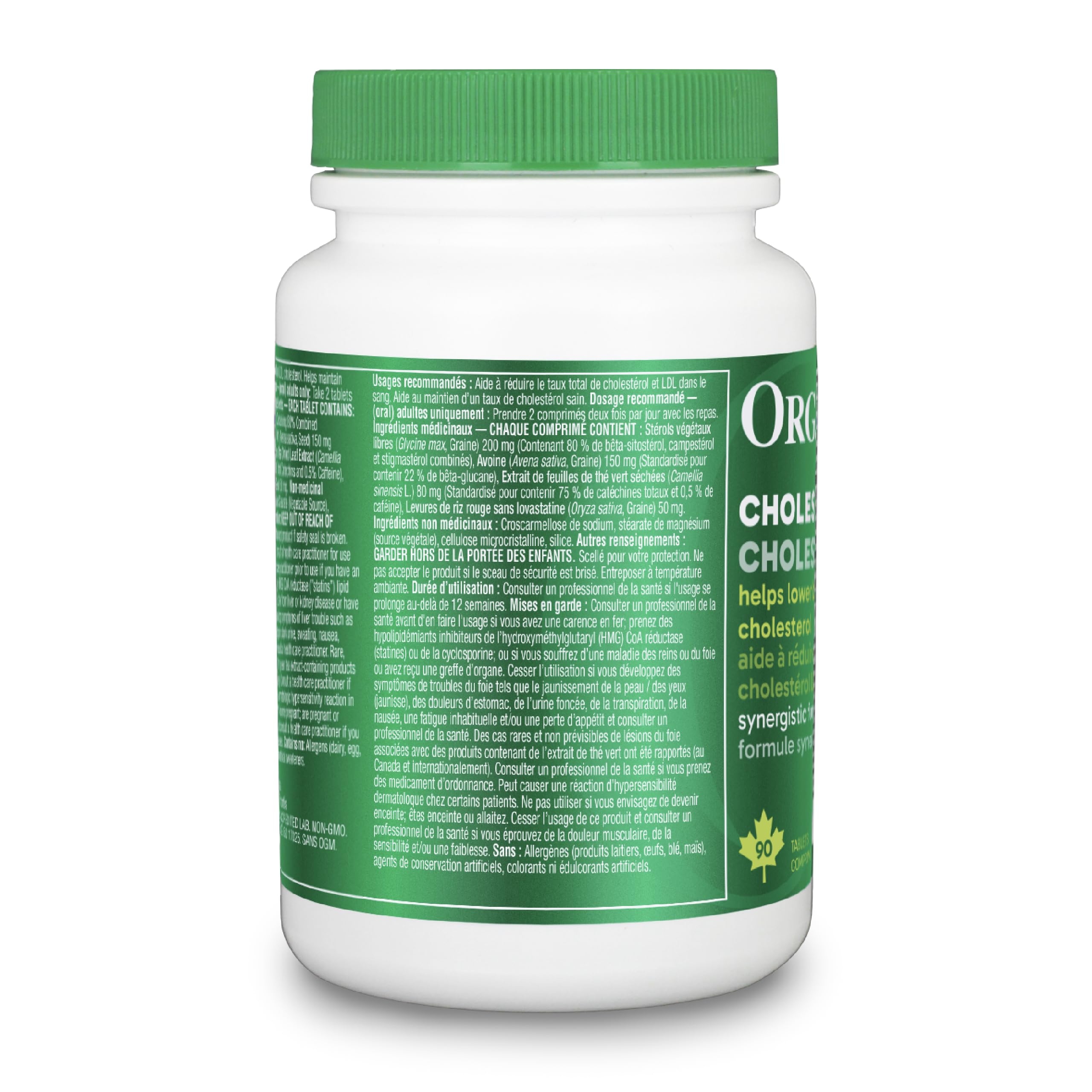 Organika Canadian-Made Cholesterol 90 Tabs