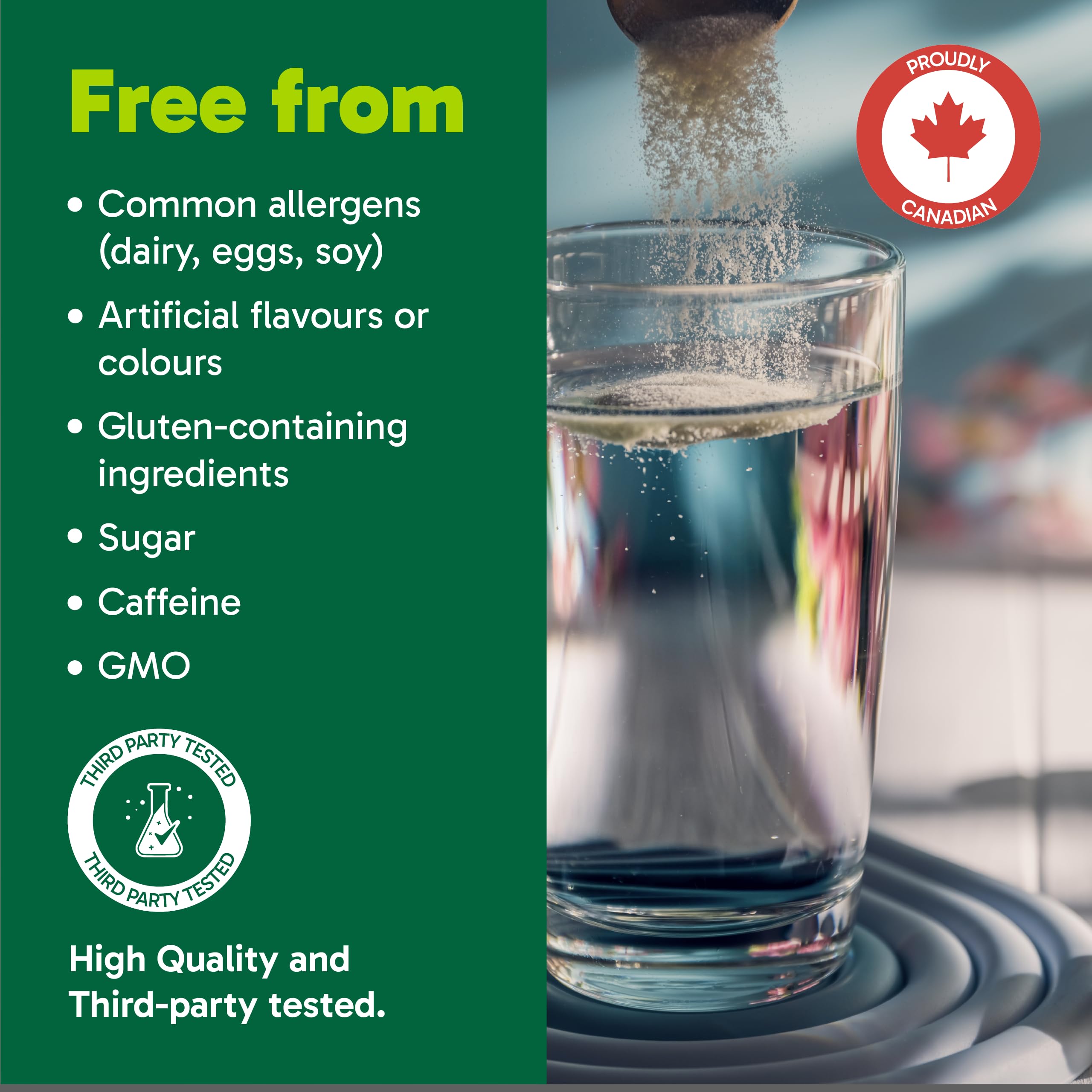 Organika Canadian-Made Electrolytes Extra-Strength Powder, NSF Certified, Unflavoured, 1000 mg Sodium, Sugar-Free Hydration & Recovery, 162g, 45 Servings