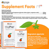 Orange Naturals - MagPop! Effervescent Magnesium Glycinate Drink Powder with Vitamin C, 35 Sachets 35-Day Supply - Electrolyte Balance, Support Sleep, Relaxation & Muscle Function, Bone & Teeth Health
