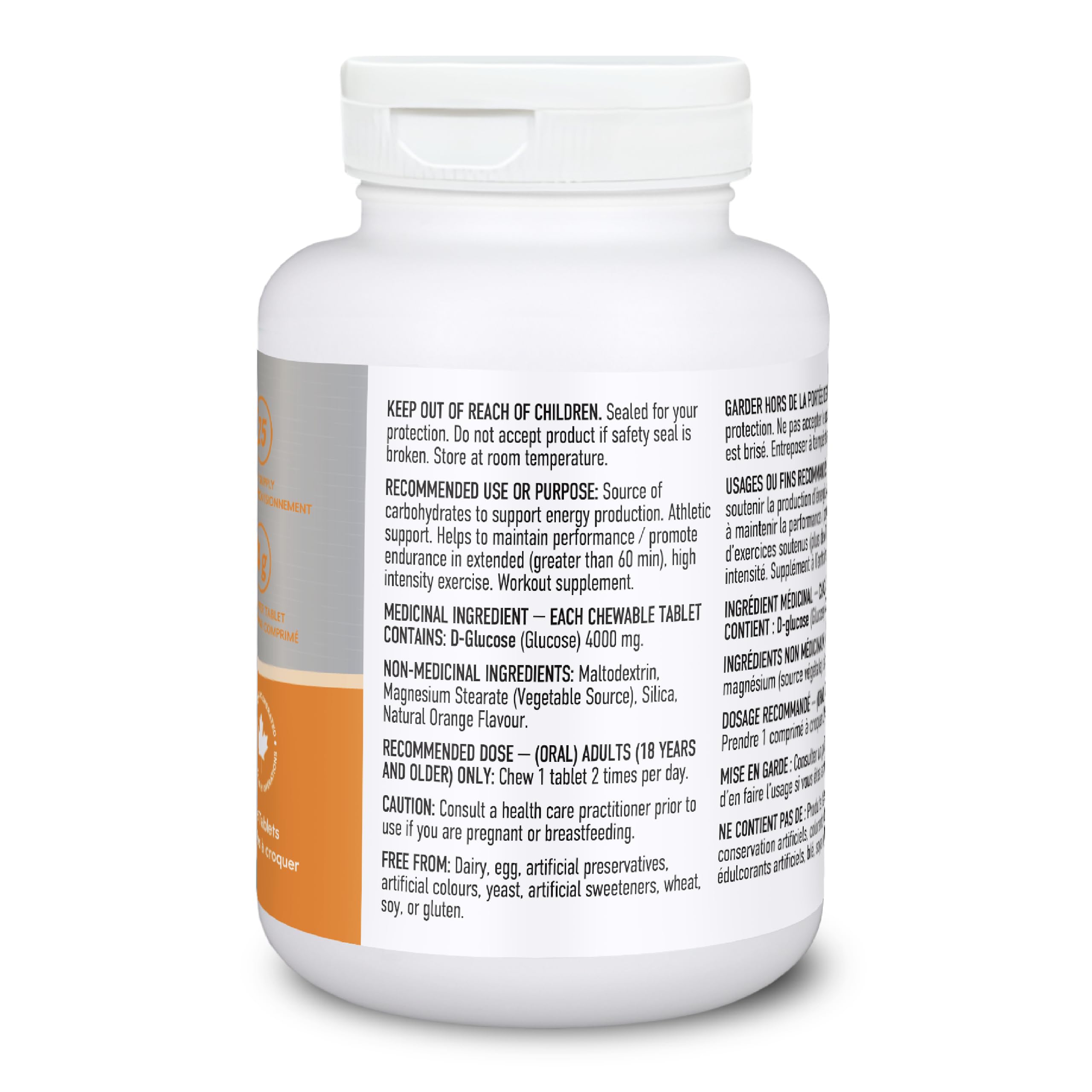 GlucoNOW FAST Glucose Chews, 4g Sugar, Orange Flavour - 50 chewable tablets
