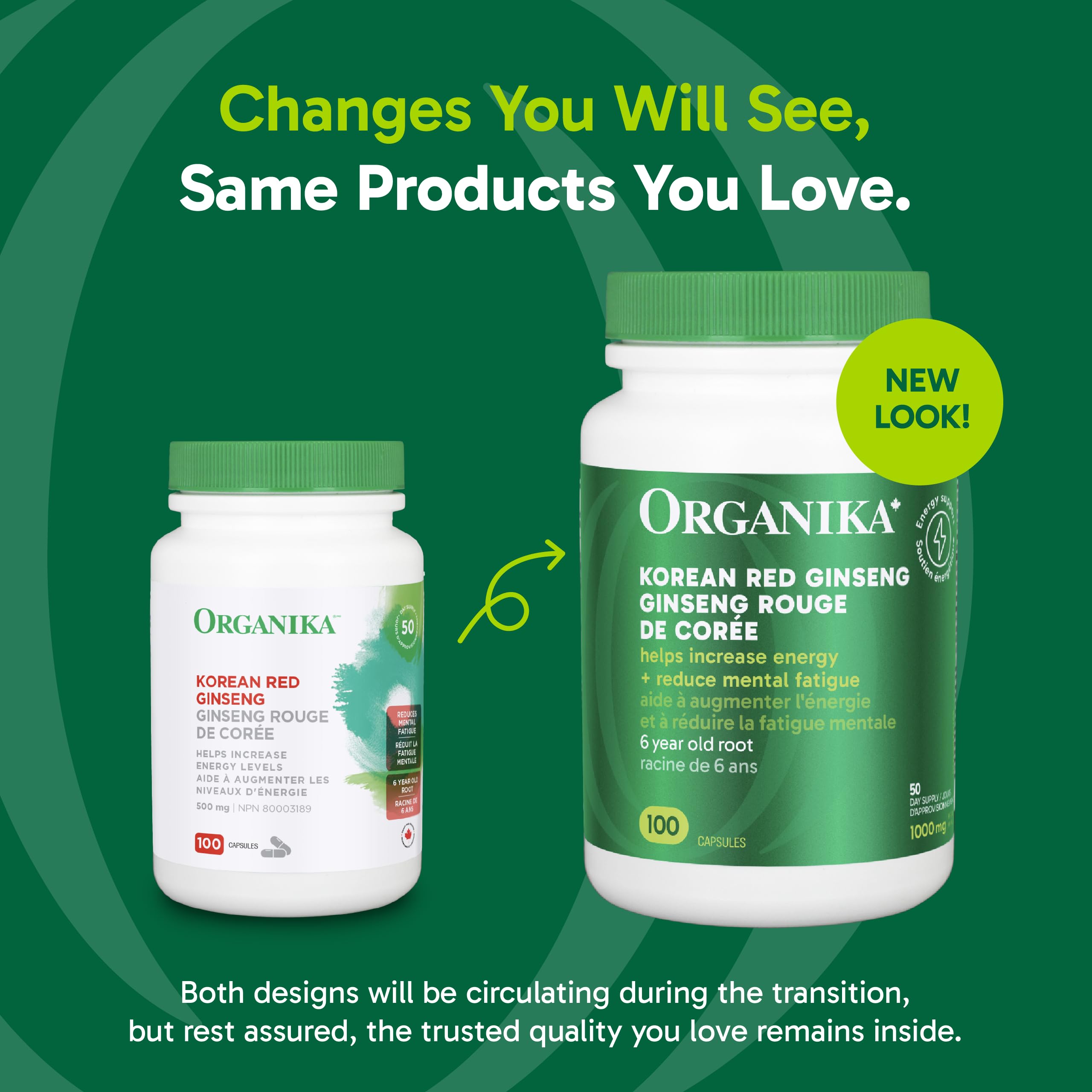 Organika Korean Red Ginseng- 6 Year Old Roots, Energy Support, Stress Support, Warming Effect- 100caps