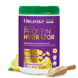 Organika Protein Hydrator, Classic Lemonade – Clear Whey Isolate with Electrolytes, Collagen & Probiotics – Light, Easy-to-Digest Drink Mix, 20g Protein per Serving - 650g