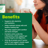 Organika Canadian-Made Enhanced Collagen Protein Powder- Lemon - For Healthy Hair, Skin, Nails, Joints - Hydrolyzed For Better Absorption – Grass-Fed, Non-GMO - 252g