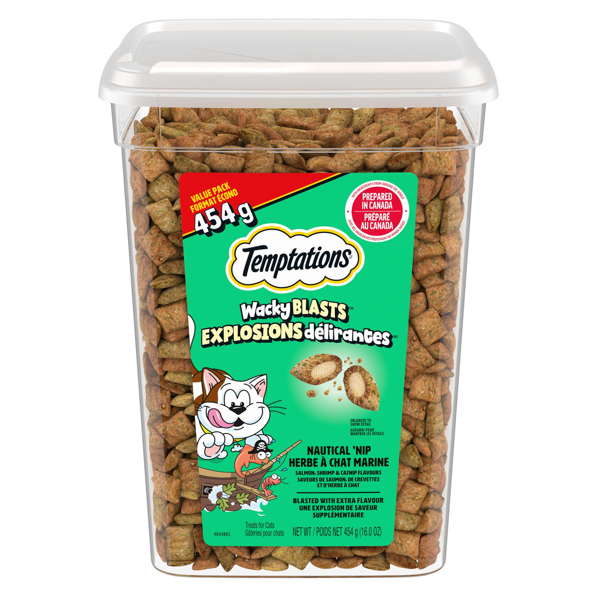 Temptations Wacky Blasts Cat Treats, Nautical 'Nip Flavour, 454g Tub