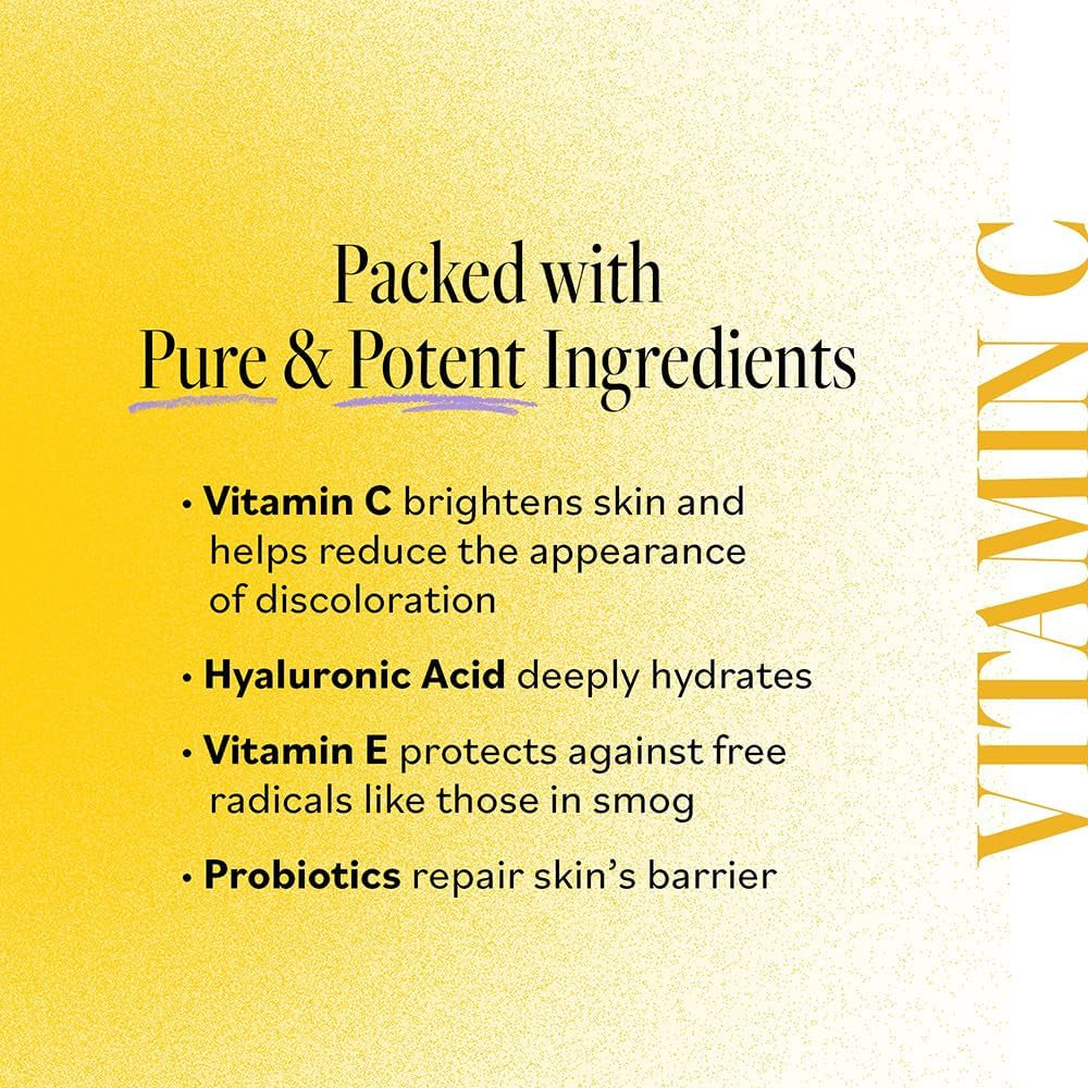Vitamin C Concentrated Serum with Hyaluronic Acid, Antioxidant Protection, Boots Hydration, Anti-Aging Properties, 2Oz, 1 Count
