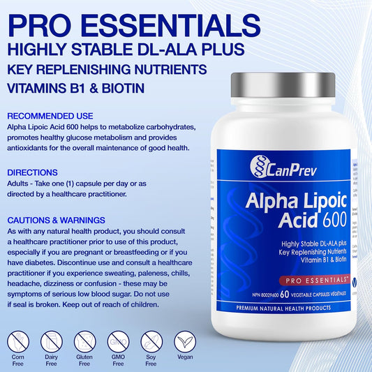 - Alpha Lipoic Acid 600Mg, 60 V-Caps - Antioxidant, Cardiovascular, Daily Detox & Blood Sugar Support Supplement - Replenishing Nutrients B1, Biotin & R Alpha Lipoic Acid 600Mg for Neuropathy