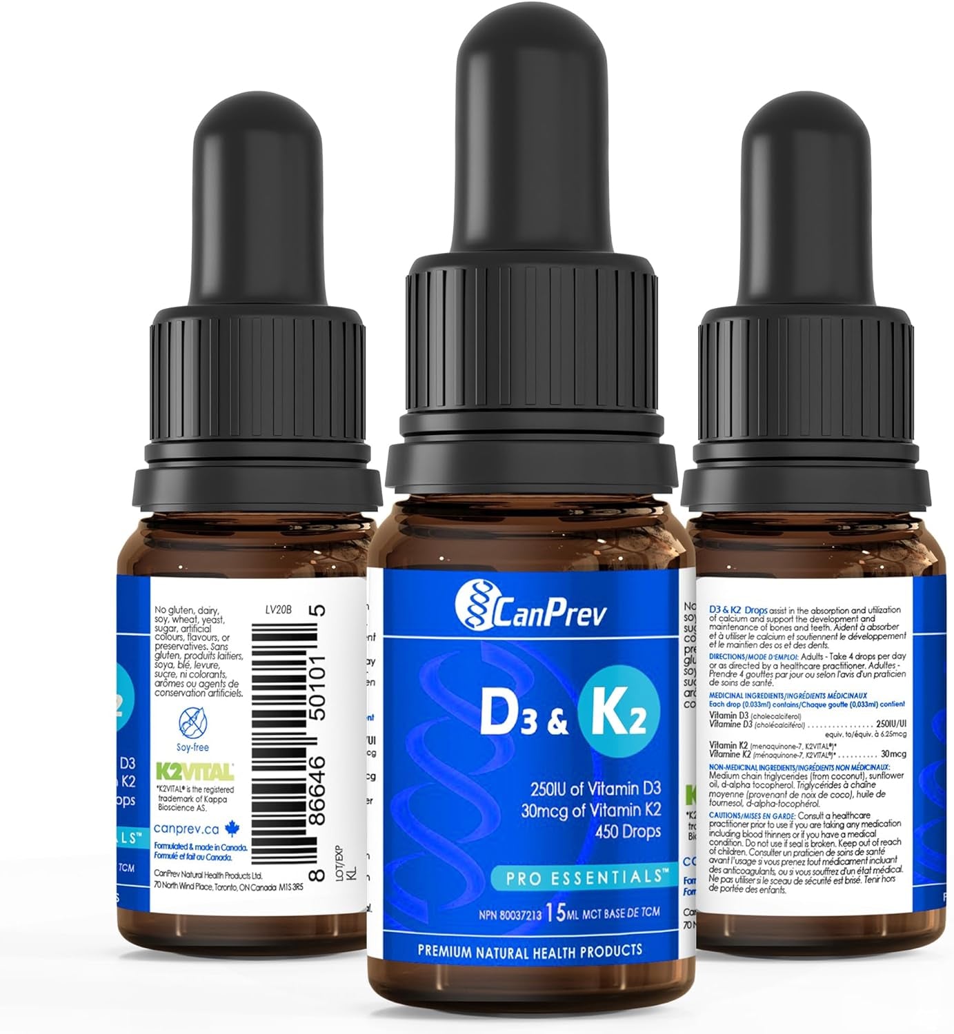 D3 & K2 Drops - MCT Base 15Ml- Liquid Vitamin D3 with K2 for Enhanced Absorption- Supports the Development and Maintenance of Bones and Teeth
