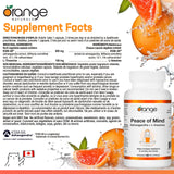 Orange Naturals - Peace of Mind, Ashwagandha KSM-66 and L-theanine, 60 Capsules 30-Day Supply - High-Concentration 300mg Ashwagandha and L-Theanine 100mg for Relaxation and Focus - Vegan & Non-GMO