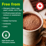 Organika Canadian-Made Beef Bone Broth Powder Chocolate Flavour- 15g Protein per Serving and Collagen Rich with Glucosamine and Hyaluronic Acid, from Grass-Fed Cattle, Keto Friendly- 300g