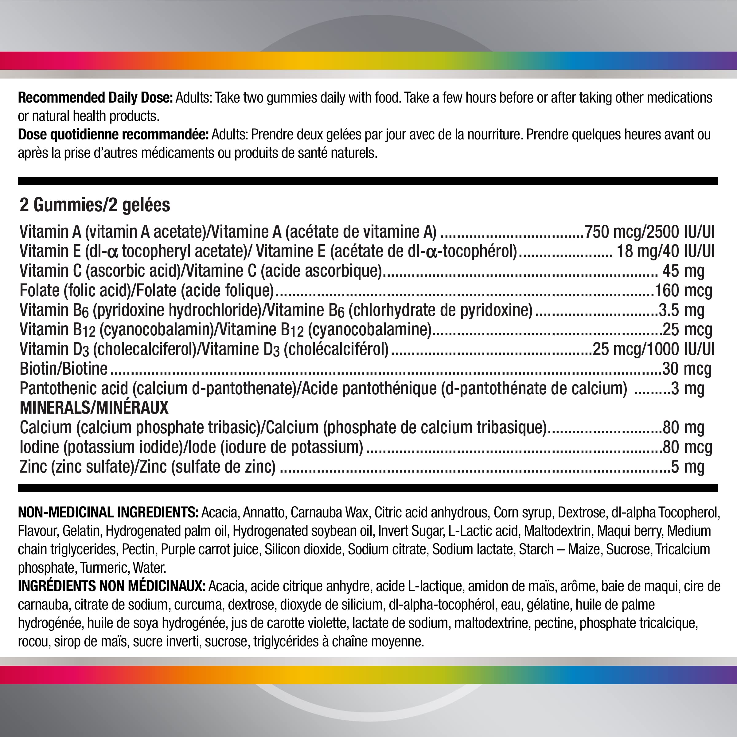 Centrum Men 50 Plus MultiGummies, Multivitamins/Minerals Gummies for Men 50+, Cherry, Berry, and Apple Flavours, 120 Count