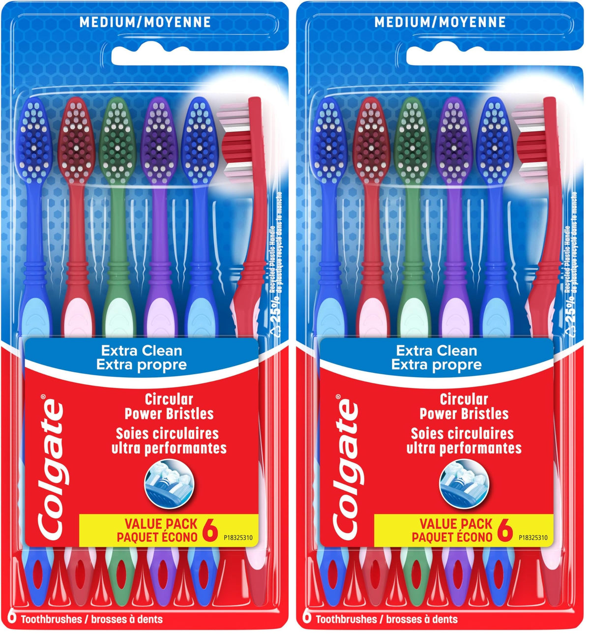 Colgate Whitening & Oral Care Bundle – Optic White Stain Fighter Toothpaste 4-Pack & Extra Clean Manual Toothbrushes 6 Count, Enamel Safe, Fresh Mint, Stain Removal