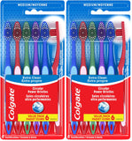 Colgate Whitening & Oral Care Bundle – Optic White Stain Fighter Toothpaste 4-Pack & Extra Clean Manual Toothbrushes 6 Count, Enamel Safe, Fresh Mint, Stain Removal