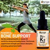 Orange Naturals - Vitamin D3+K2 Drops 250IU 15ml, 75-Day Supply - Natural Orange Flavour - Support Bone, Teeth Health, Maintain Muscle, Enhanced Absorption and Prevent D Deficiency Cholecalciferol