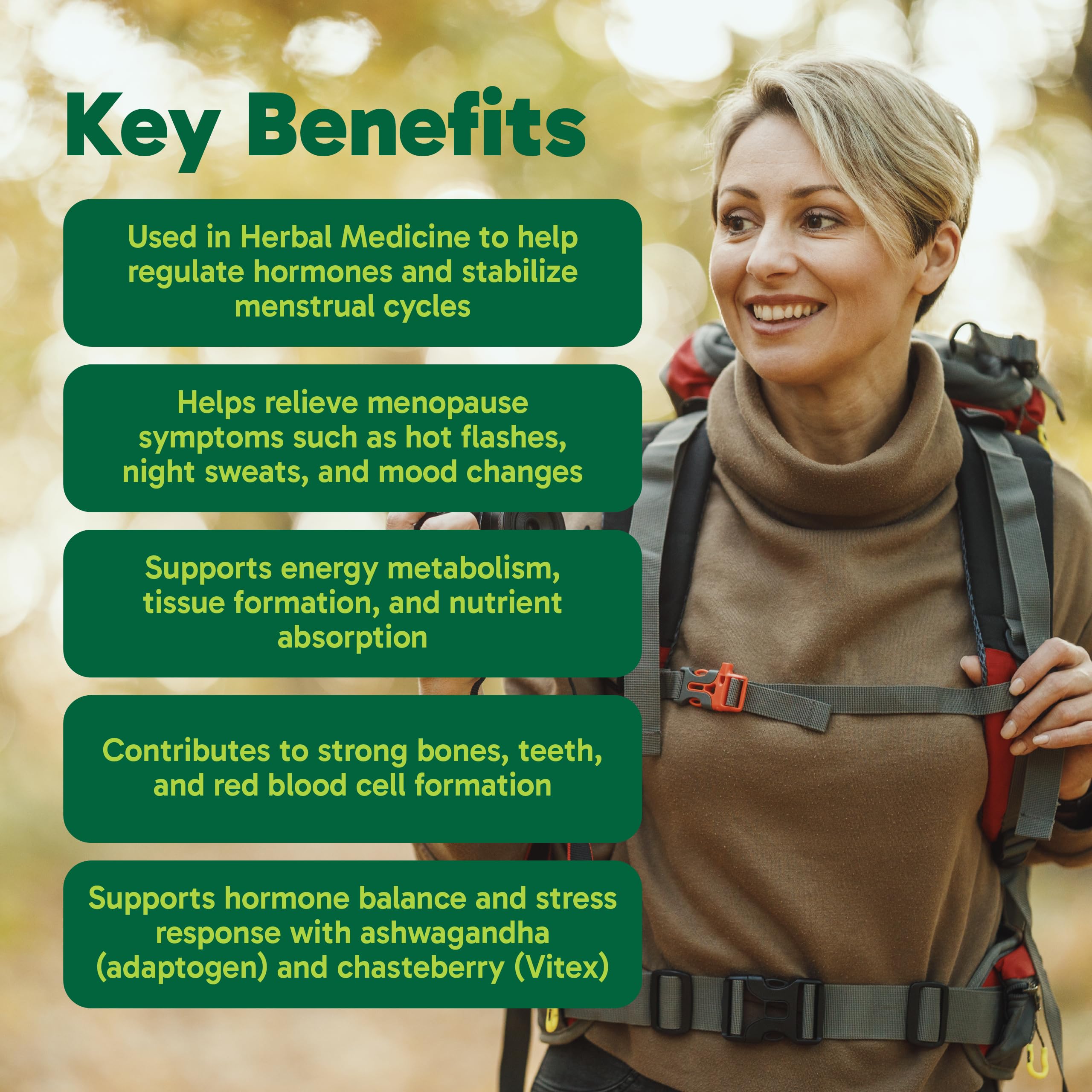 Organika Menopause Support Supplement for Women | Multi-Symptom Relief | Black Cohosh, Chasteberry & Ashwagandha | Hormone-Free | Proudly Canadian | 60 Vegetarian Capsules