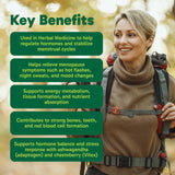 Organika Menopause Support Supplement for Women | Multi-Symptom Relief | Black Cohosh, Chasteberry & Ashwagandha | Hormone-Free | Proudly Canadian | 60 Vegetarian Capsules