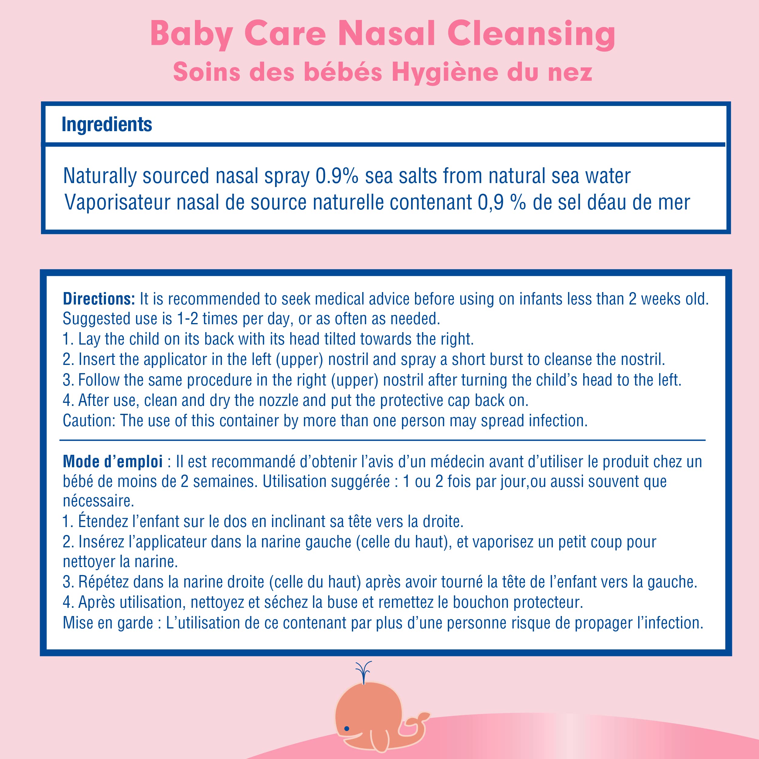 Otrivin Saline Nasal Spray, Baby Care Soft Mist Nasal Decongestant, Natural Sea Water, 100 mL