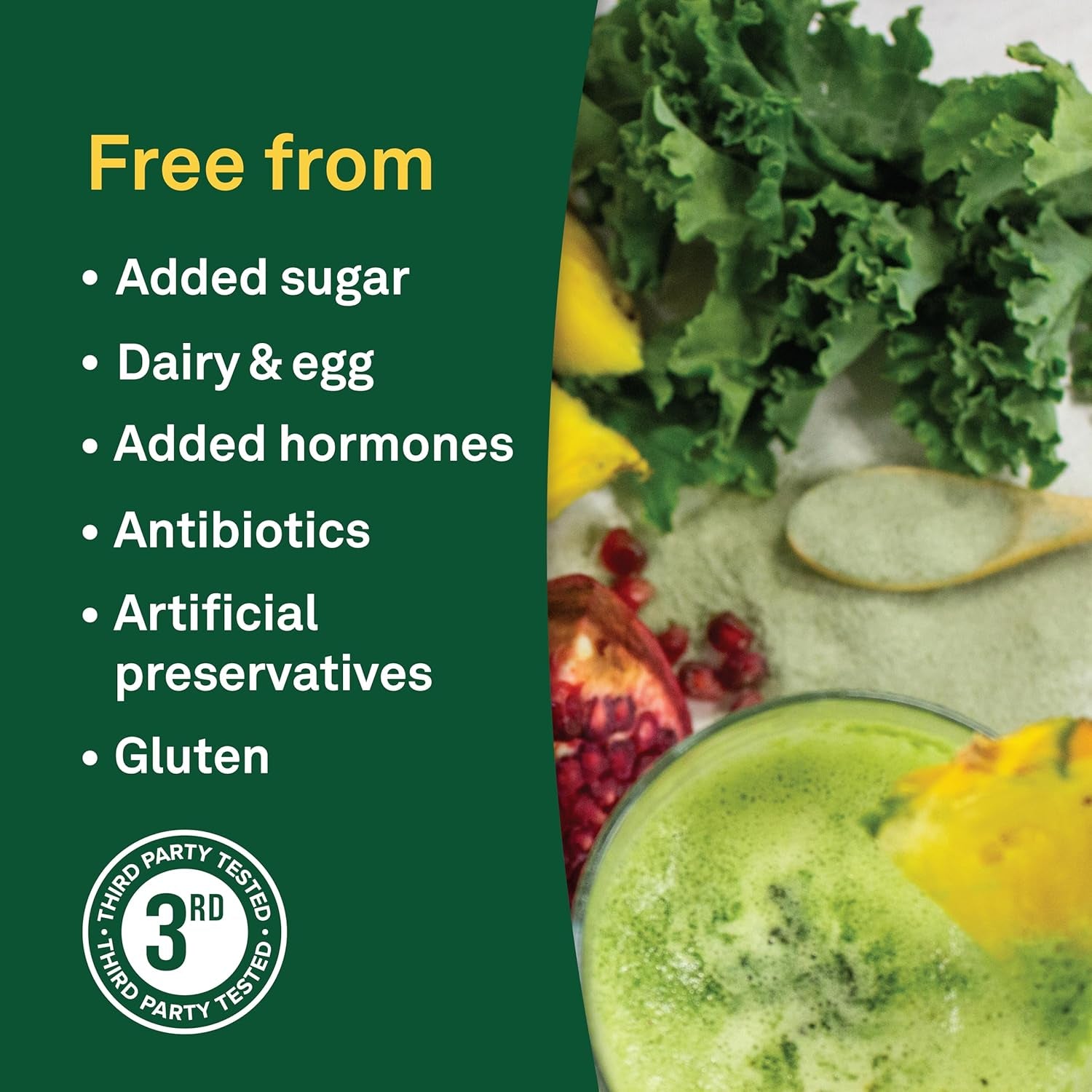 Canadian-Made Power Greens with Enhanced Collagen - 16 Superfoods - Organic Fruits and Vegetables Nutrient Rich Powder Pineapple Punch Flavor with Essential Proteins and Probiotics - 220G