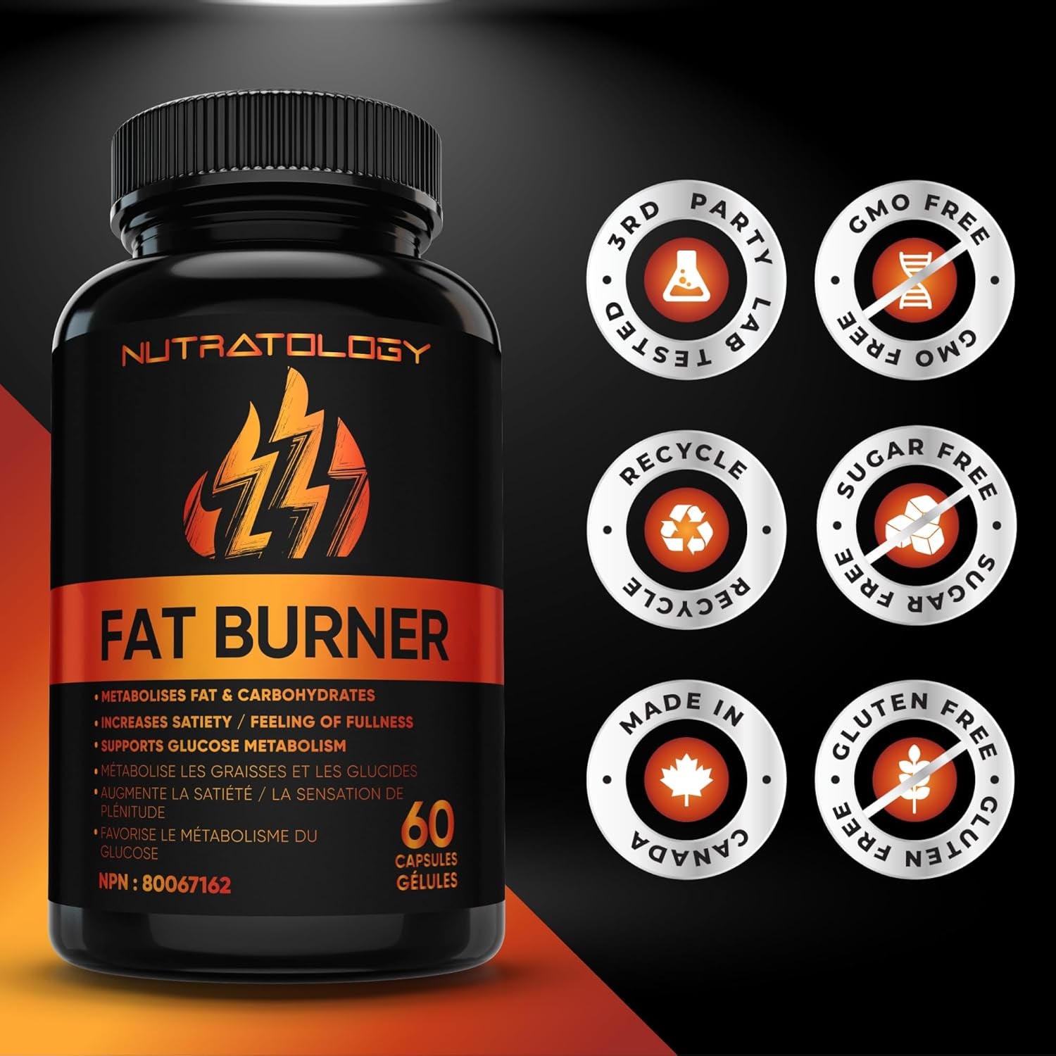 Thermogenic Fat Burner - Metabolizes Carbohydrates+Fats - Appetite Suppressant That Helps Satiety - Weight Loss Pills for Women & Men - Bloating Relief - Keto-Friendly - 60 Diet Pills/Caps