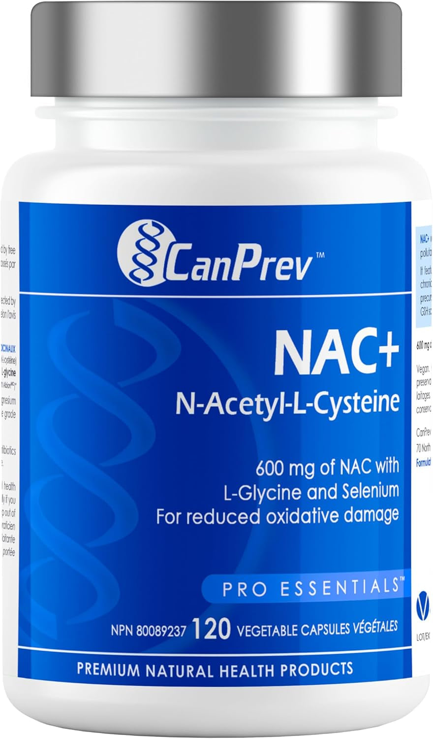NAC+ N-Acetyl-L-Cysteine Supplement, 120 V-Caps - 600Mg NAC with L-Glycine & Selenium - Promotes Healthy Glutathione Levels, Immune Support, Liver Function & Oxidative Balance