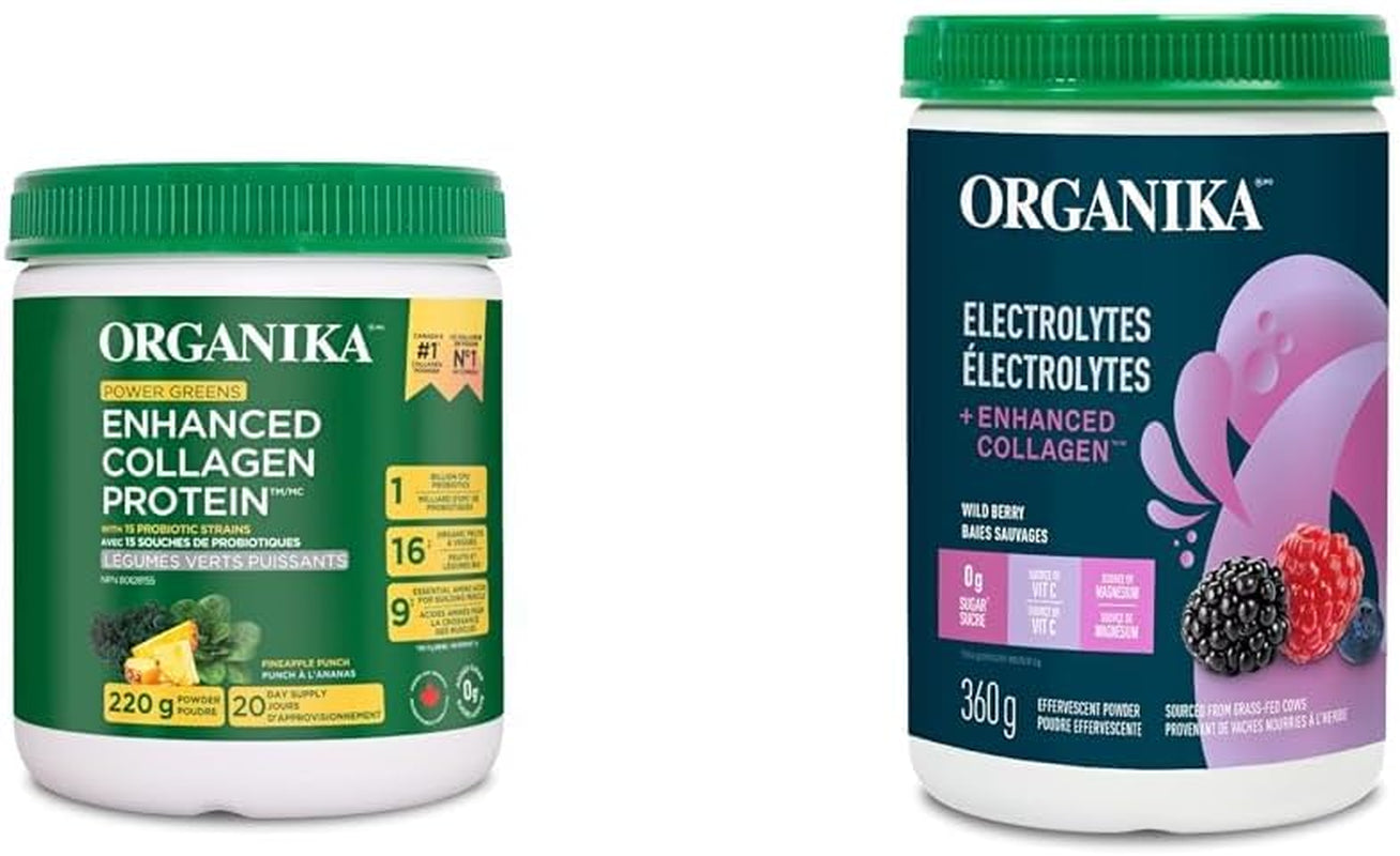 Canadian-Made Power Greens with Enhanced Collagen - 16 Superfoods - Organic Fruits and Vegetables Nutrient Rich Powder Pineapple Punch Flavor with Essential Proteins and Probiotics - 220G