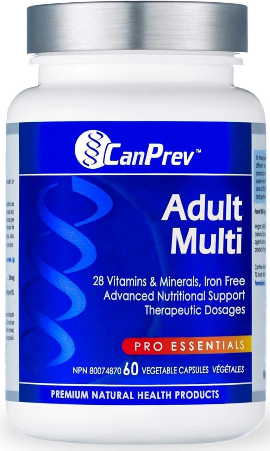 Adult Multi, 60 V-Caps 30-Day Supply - Non-Gmo and Gluten-Free - High-Potency Multivitamin and Multi-Mineral Formula - Iron-Free - Easy to Digest - Complete Daily Vitamins and Minerals