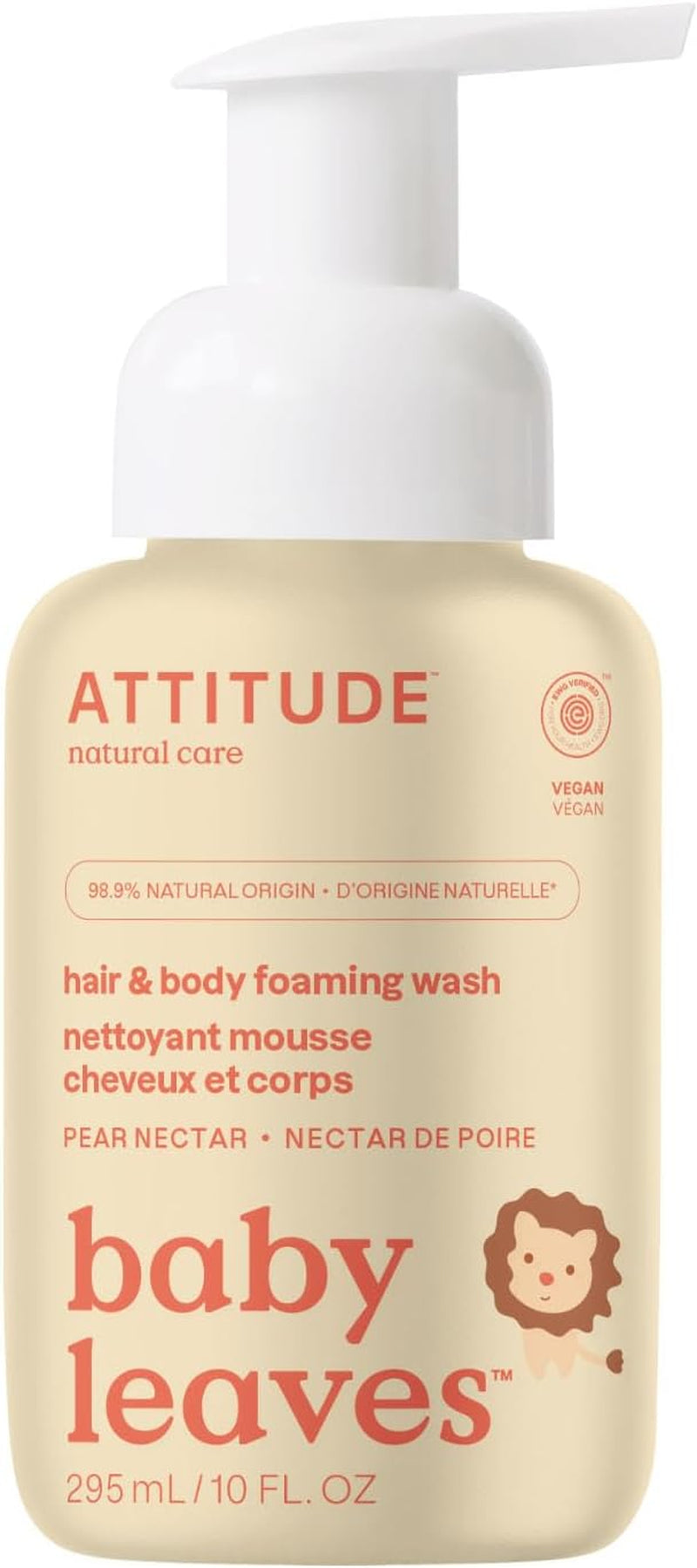 2-In-1 Hair and Body Foaming Baby Wash, Made in Canada, EWG Verified Shampoo Soap, Dermatologically Tested, Made with Naturally Derived Ingredients, Vegan, Sweet Apple, 295 Ml
