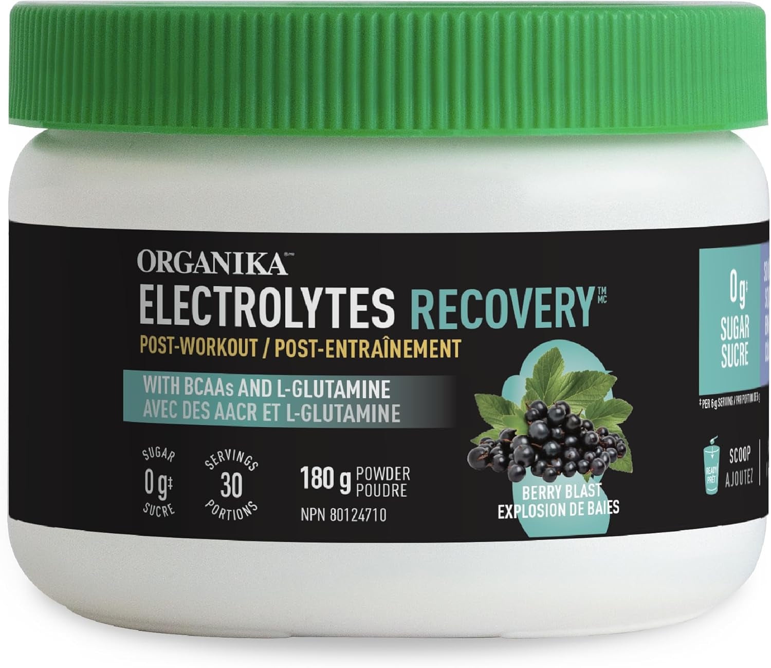 Electrolytes Recovery - Sugar Free Post-Workout Supplement with Bcaas and L-Glutamine - Berry Blast Flavour - 180G, 30 Servings