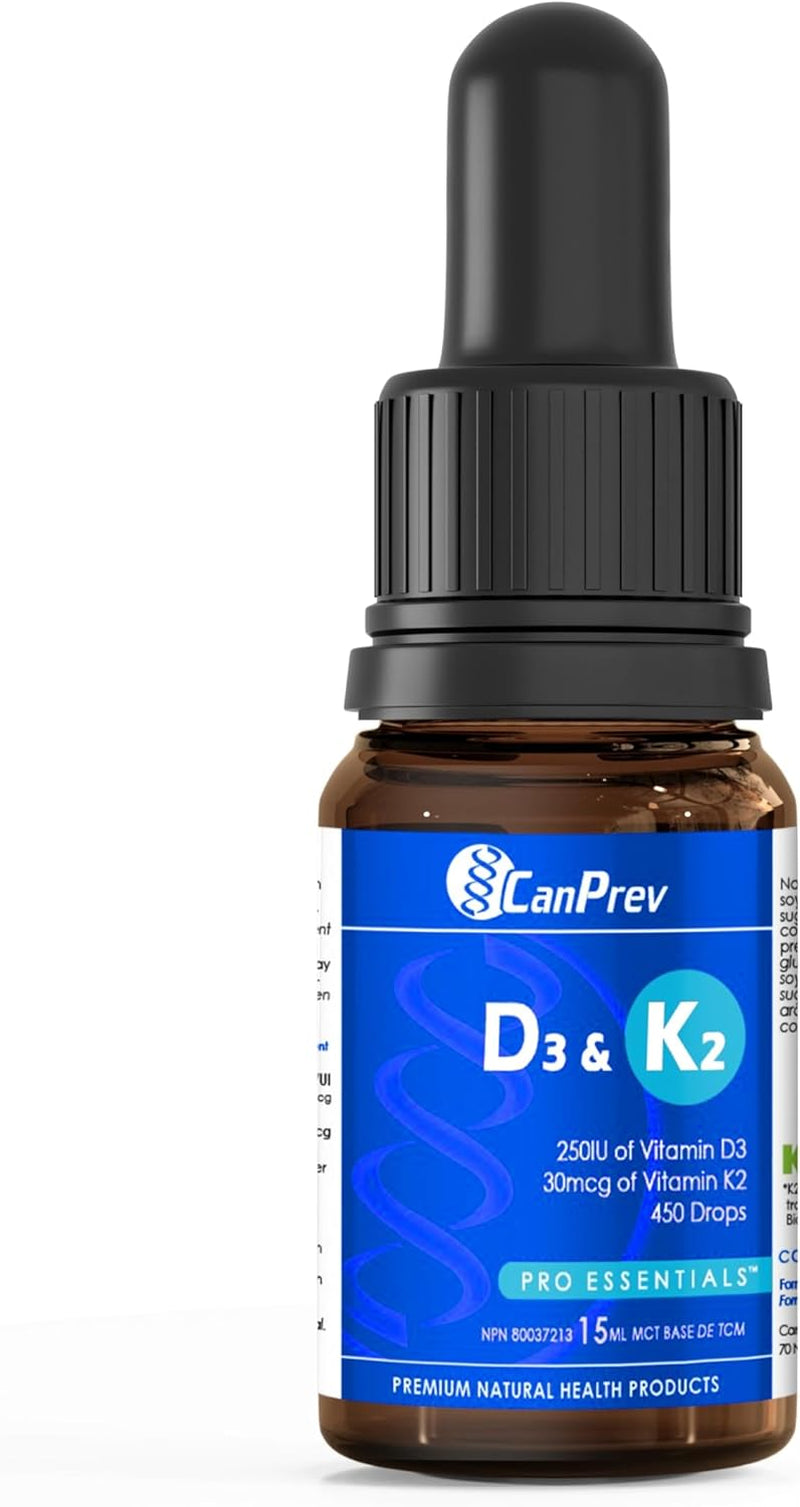 D3 & K2 Drops - MCT Base 15Ml- Liquid Vitamin D3 with K2 for Enhanced Absorption- Supports the Development and Maintenance of Bones and Teeth