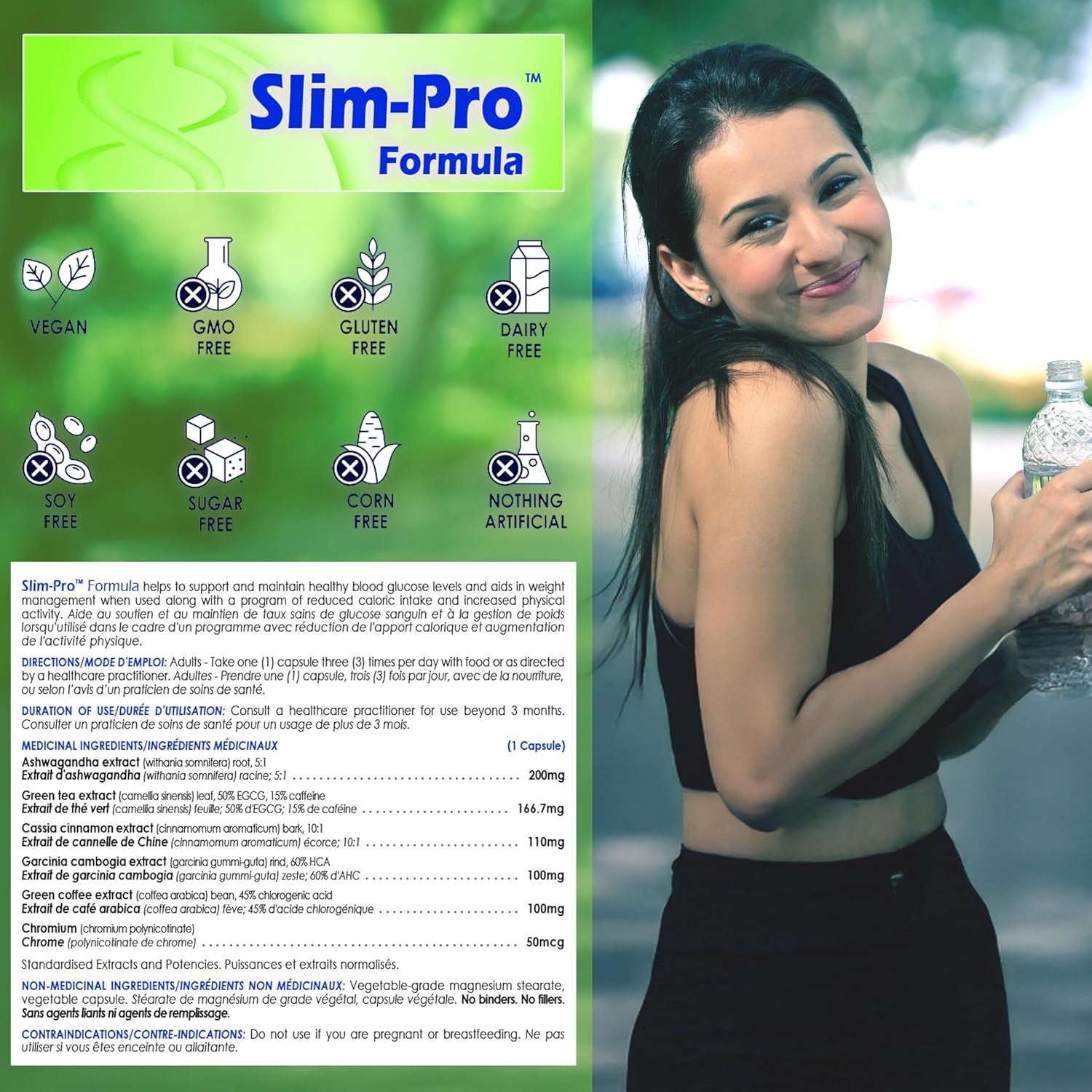 Slim-Pro Formula 90 V-Caps, 1 Month Supply - Ashwagandha, Green Tea Extract, Garcinia & Cinnamon Supplement, Supports Wellness Goals, Balance & Complements a Healthy Lifestyle - Vegan Friendly