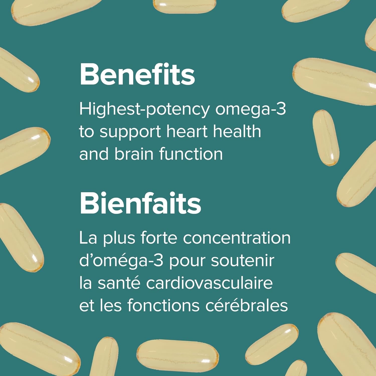 Omega-3 900 Mg Triple Strength, 120 Clear Enteric No Fishy Aftertaste Softgels, Supports Cardiovascular Health and Brain Function