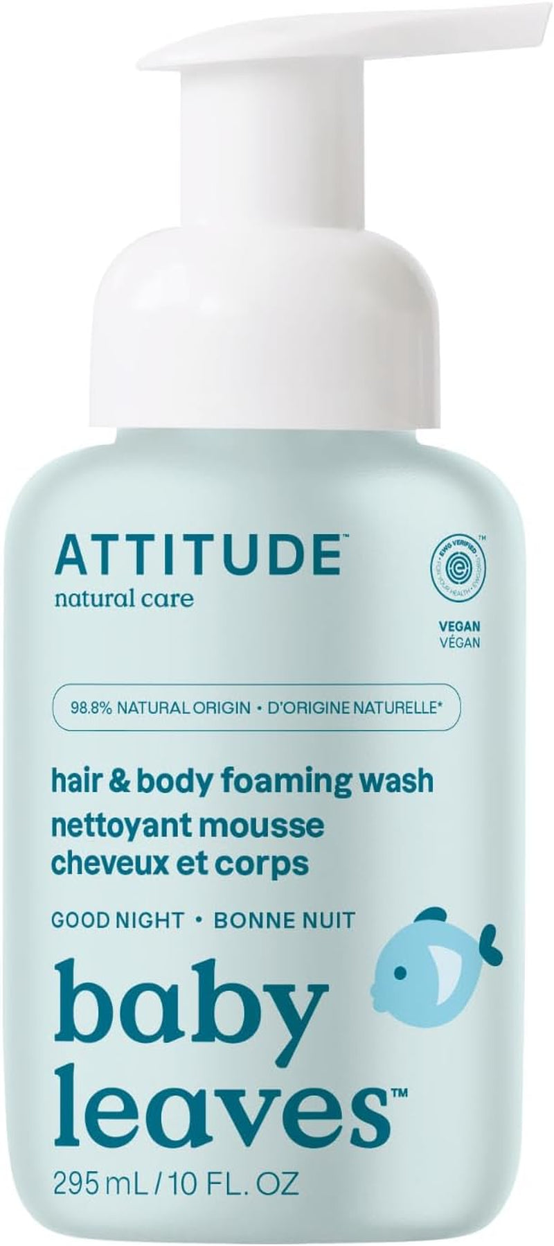 2-In-1 Hair and Body Foaming Baby Wash, Made in Canada, EWG Verified Shampoo Soap, Dermatologically Tested, Made with Naturally Derived Ingredients, Vegan, Sweet Apple, 295 Ml