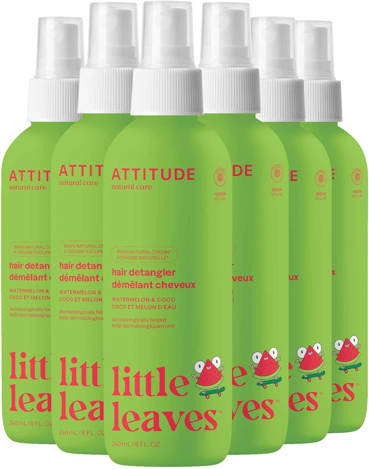 Rinse-Free Hair Detangler Spray for Kids, Made in Canada, EWG Verified, Leave in Product, Vegan, Vanilla and Pear, 240 Ml