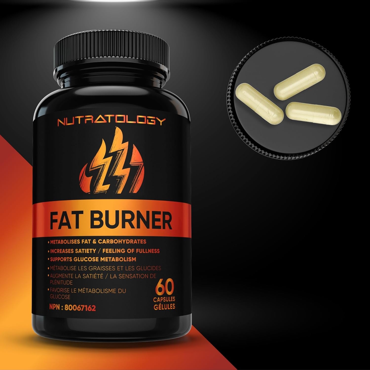Thermogenic Fat Burner - Metabolizes Carbohydrates+Fats - Appetite Suppressant That Helps Satiety - Weight Loss Pills for Women & Men - Bloating Relief - Keto-Friendly - 60 Diet Pills/Caps