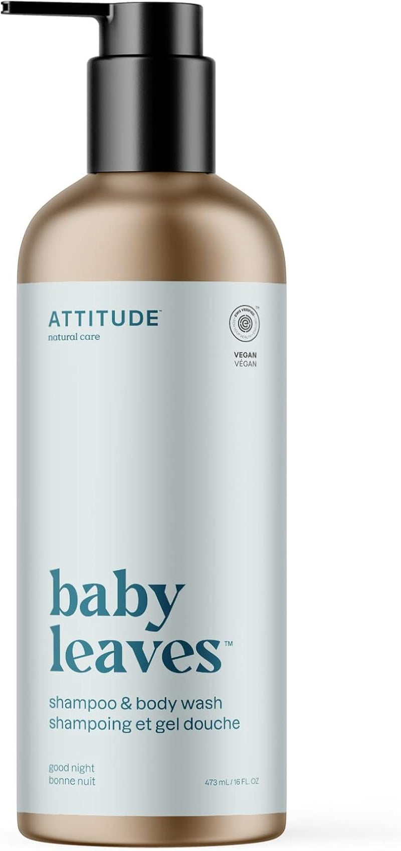 Baby 2In1 Shampoo and Body Wash, EWG Verified, Dermatologically Tested, Vegan, Good Night, Refillable Aluminum Bottle, 473 Ml