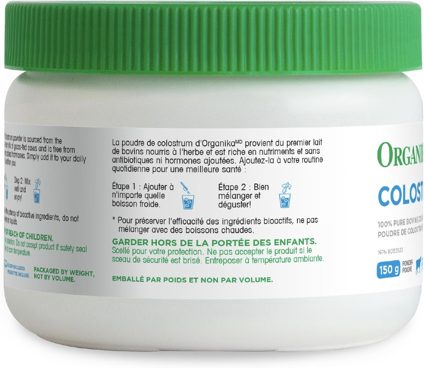 Canadian-Made Colostrum (Bovine)- Immune Support, Grass-Fed- 150G