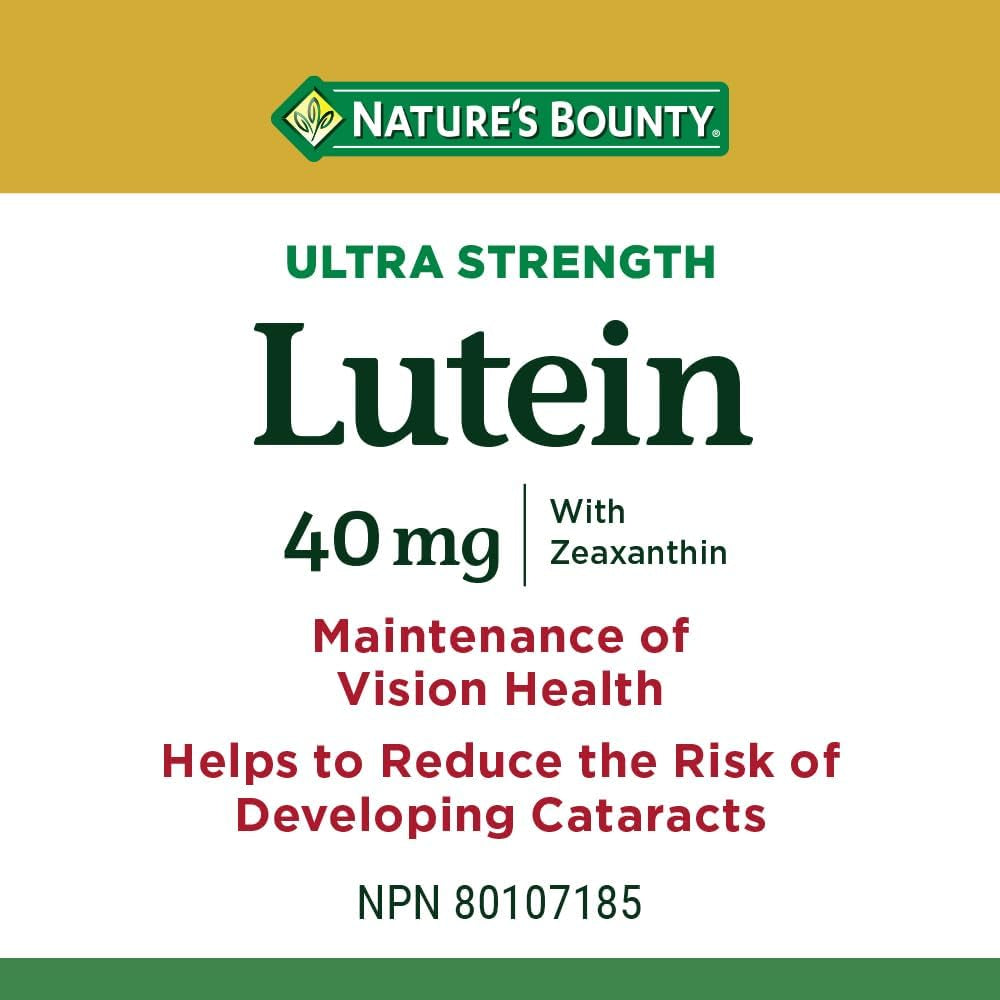 Ultra Strength Lutein 40Mg with Zeaxanthin, Eye Health Supplements, Support Vision Health, 75 Softgels