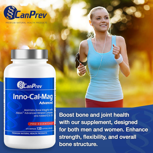 - Inno-Cal-Mag Advanced, 120 Softgels - Bone Health, Teeth Health, Gum Health, Hair Skin and Nail Vitamins - Calcium Magnesium Supplement - Mineral Complex